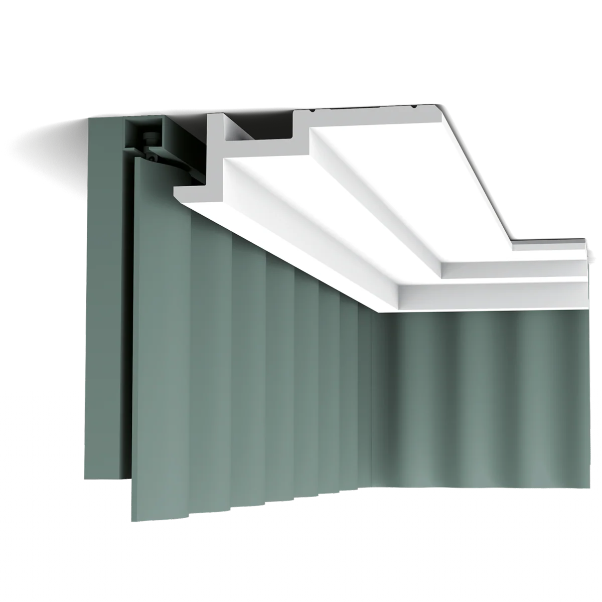C396 STEPS Corniche Plafond pour éclairage indirect et cache tringle à rideau Orac Decor - 18,5x6,1x200cm (h x p x L) - moulure décorative polyuréthane - Image 10