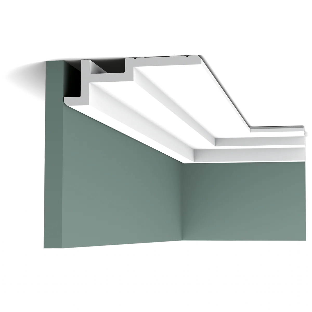 C396 STEPS Corniche Plafond pour éclairage indirect et cache tringle à rideau Orac Decor - 18,5x6,1x200cm (h x p x L) - moulure décorative polyuréthane - Image 9